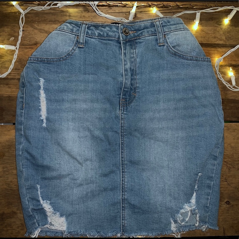 Denim Pencil Skirt